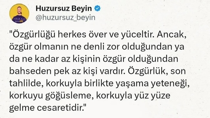 Sence özgürlük nedir, özgür olduğunu düşünüyor musun?