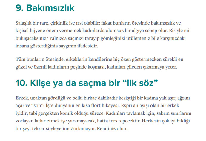 Bir kadın, bir erkekten en çok ne zaman soğur?