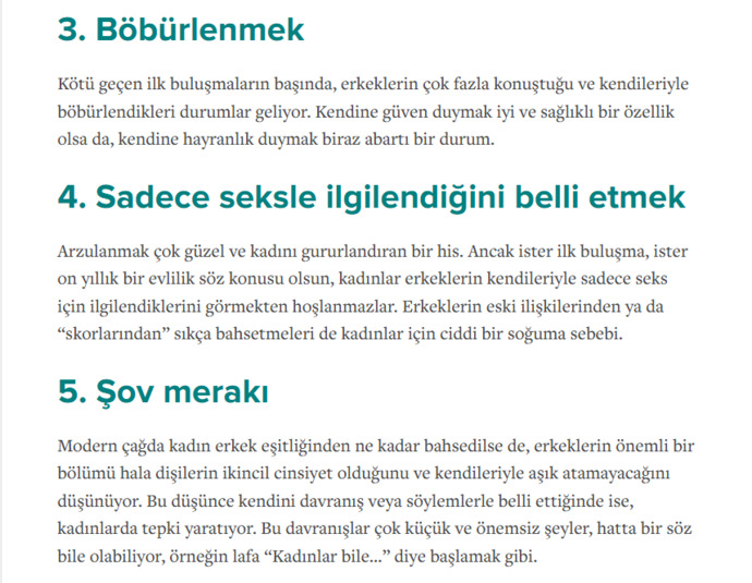 Bir kadın, bir erkekten en çok ne zaman soğur?