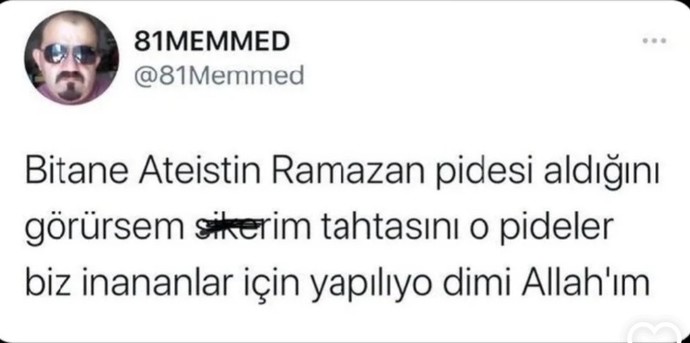 Ateistler ramazan pidesi almalı mi 😃?