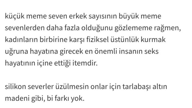 Küçük meme büyük memeden daha mı çok sevilir?