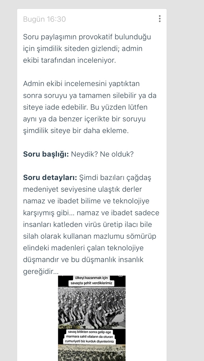 Neden tahammül edemediniz?