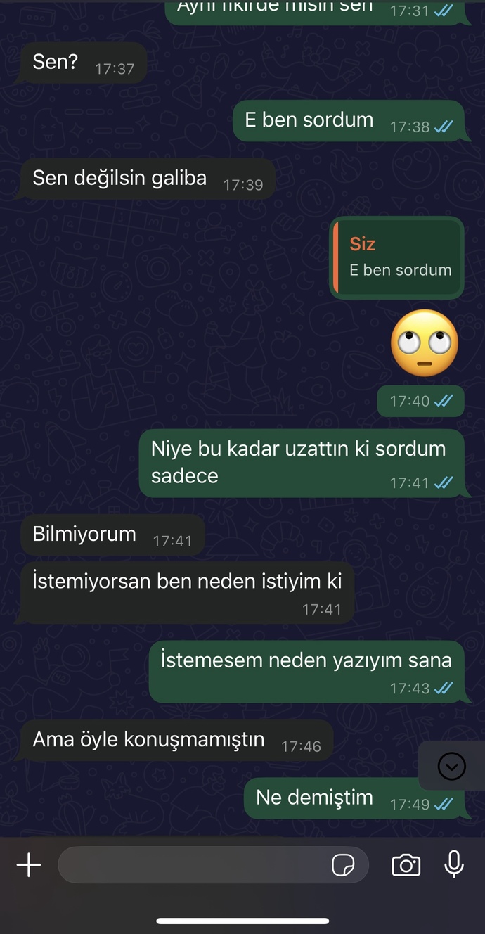 Sizce eski sevgilim görüşmek istiyor mu?