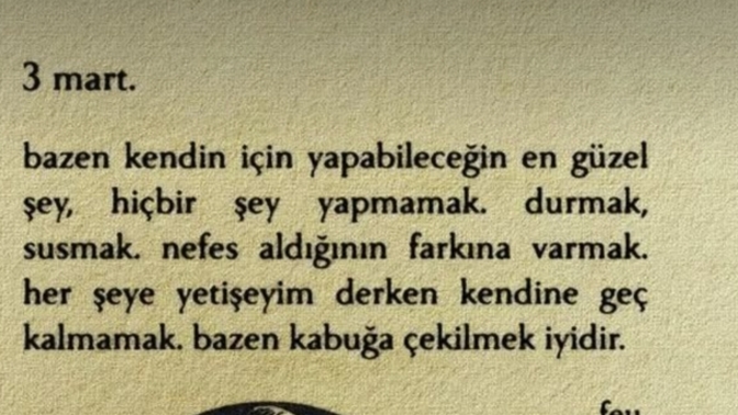 Size kitaptan alıntı bir söz armağan edeyim mi?