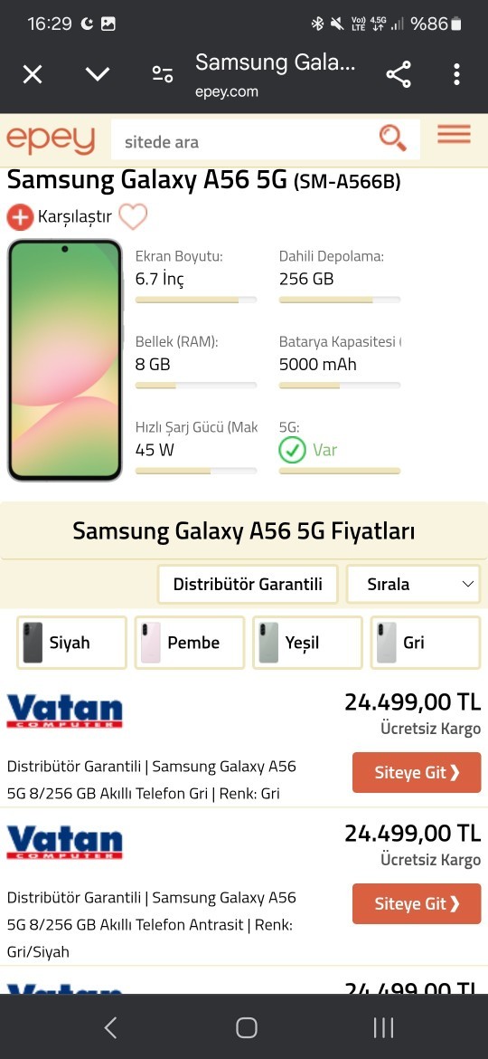 Samsung Galaxy A36 Ve Galaxy A56 Türkiye de satışa sunuldu yeni fiyatları nasıl buldunuz?