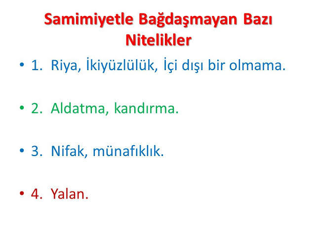 Size göre samimiyet nedir?