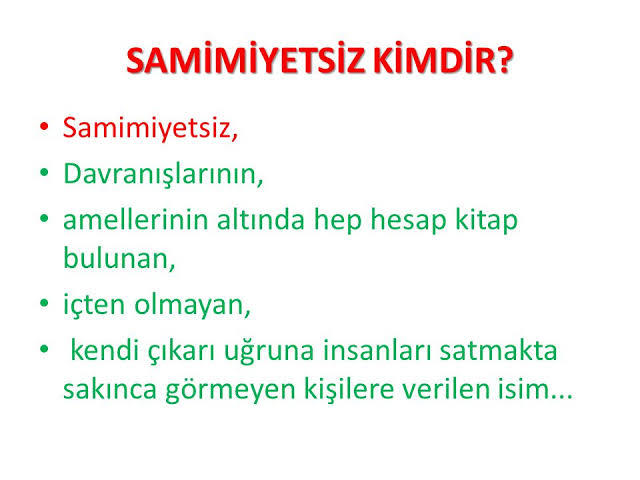 Size göre samimiyet nedir?