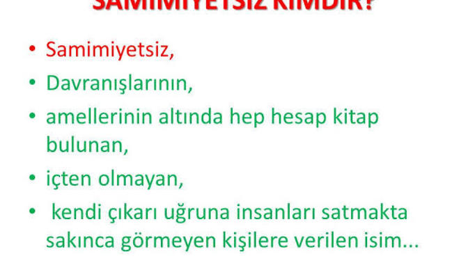 Size göre samimiyet nedir?