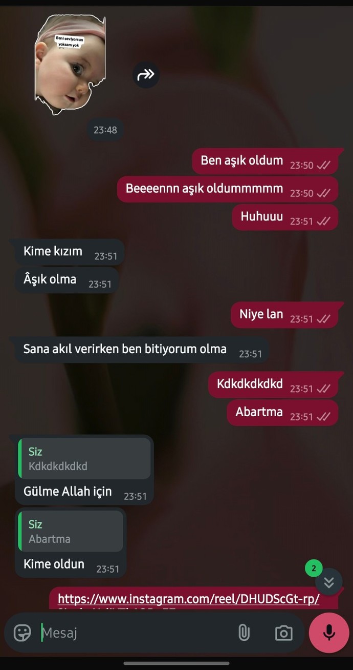 Son zamanlarda aşık oldunuz mu?