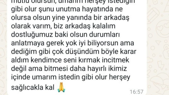 3 aylık sevgilimin ayrılık mesajı?