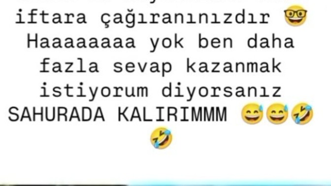 Size iftara gelsem bana ne pisirirdiniz?