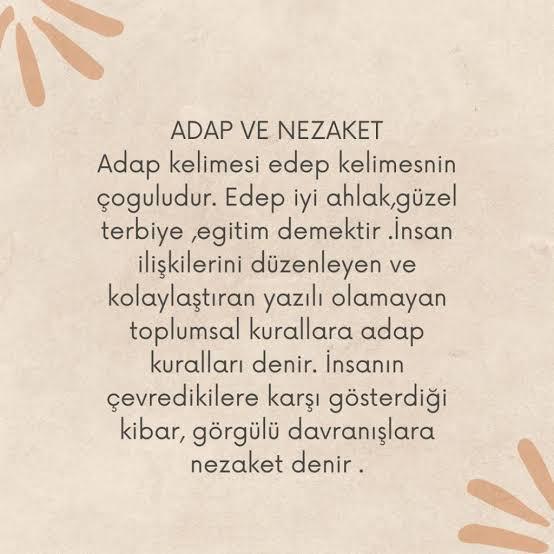 Edep, ahlak, adap nedir biliyor musunuz?
