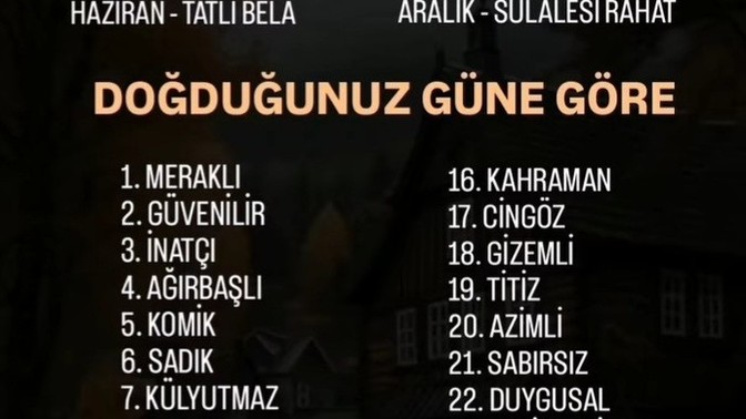 Doğduğunuz aya/ güne göre lakabınız neymiş?