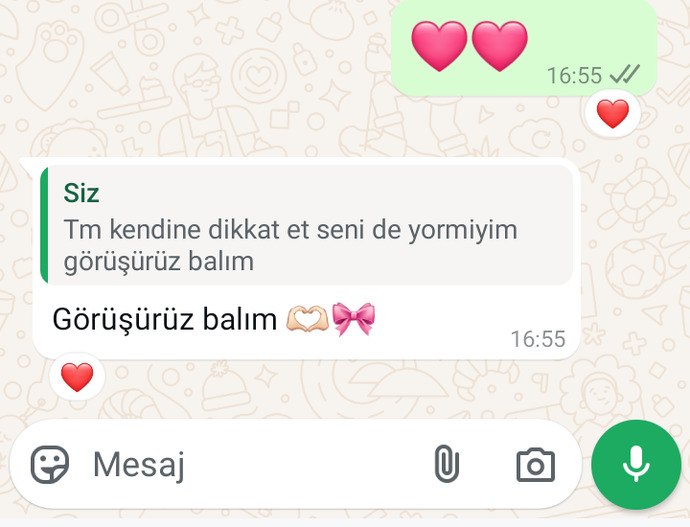 En son attığınız wp mesajı ne?