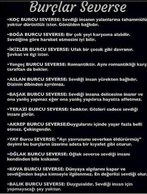 Burcunuz nedir? Burcunuza göre severseniz nasıl davranıyormussunuzz?