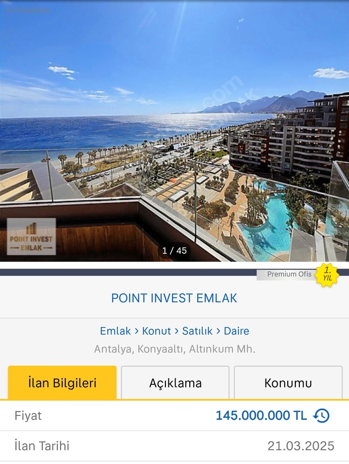 Manzarası var diye 145 milyona ev alınir mi?