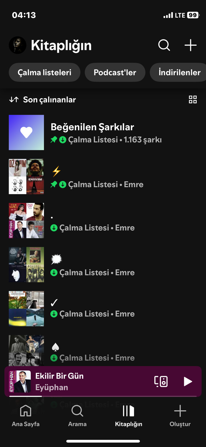1500 e yakın şarkı var yenilemem lazım 😄