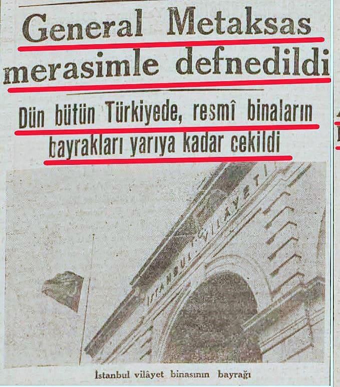 İnönü döneminde 1941’de Yunan Başbakan Metaksas, 1947de Yunan kral yorgos için millî yas ilan edilmesi hakkında ne düşünüyorsunuz?