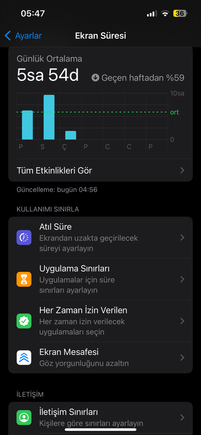 Ekran süren kaç saat?