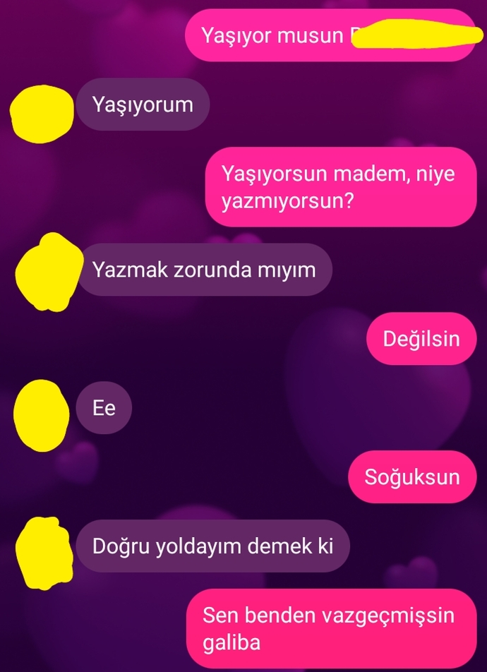 Sevgilim, bana bunları yazdı. Ne yapmalıyım?