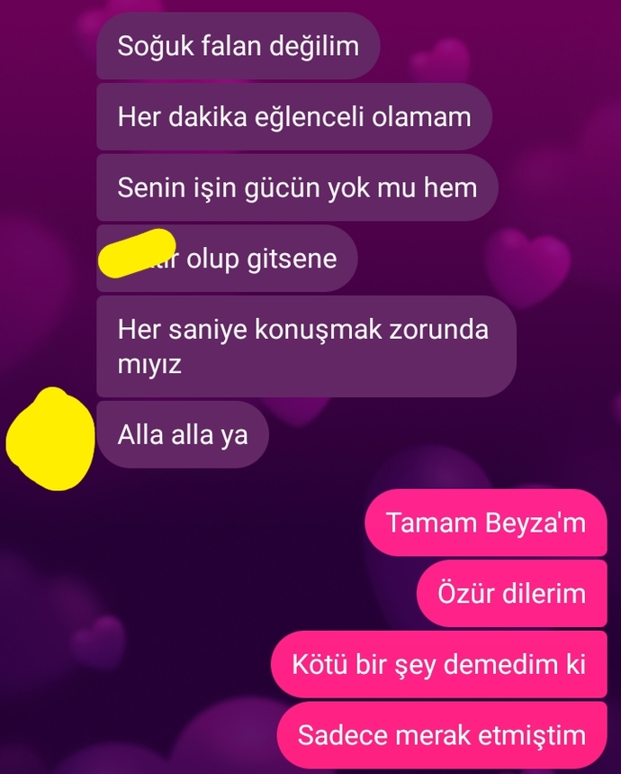 Sevgilim, bana bunları yazdı. Ne yapmalıyım?