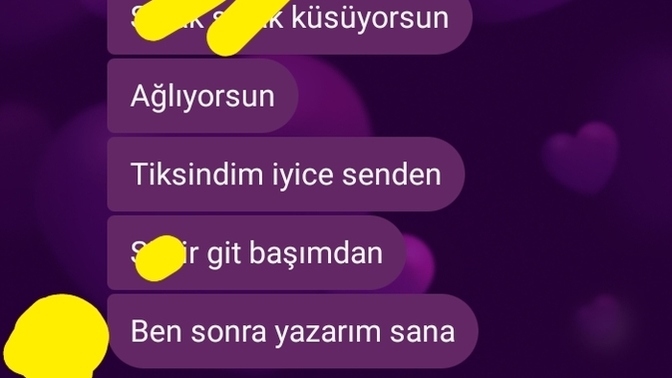 Sevgilim, bana bunları yazdı. Ne yapmalıyım?