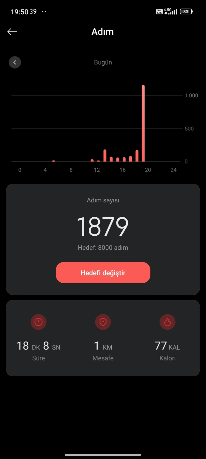 Bugun kac km yürüdün?