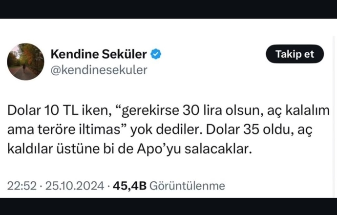 Ne düşünüyorsunuz bu tweet hakkında?