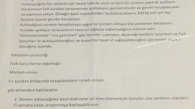 FIZIK PROJEME BI BAKAR MISINIZ?