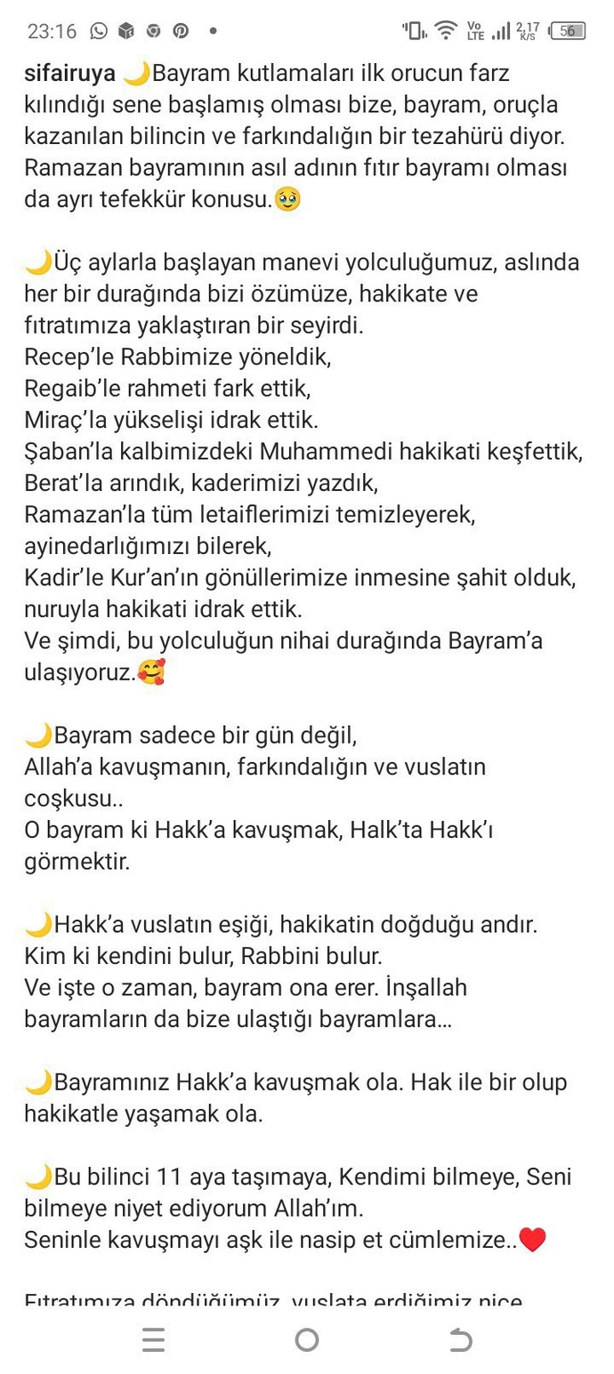 Herkese hayırlı bayramlar nasılsınız?