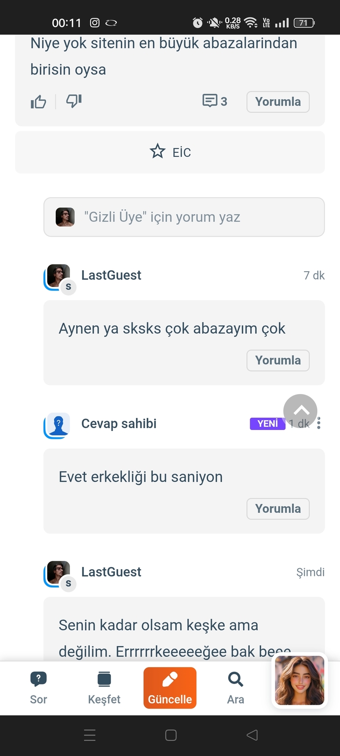 Ne abazaymışım lan ben :d