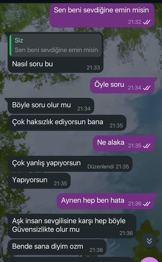 1 yıllık sevgilime böyle soru sordum böyle cevap verdi kırıcı değil mi?