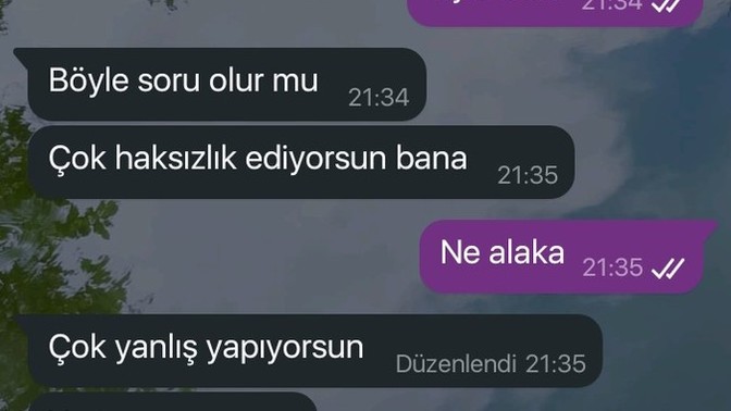 1 yıllık sevgilime böyle soru sordum böyle cevap verdi kırıcı değil mi?