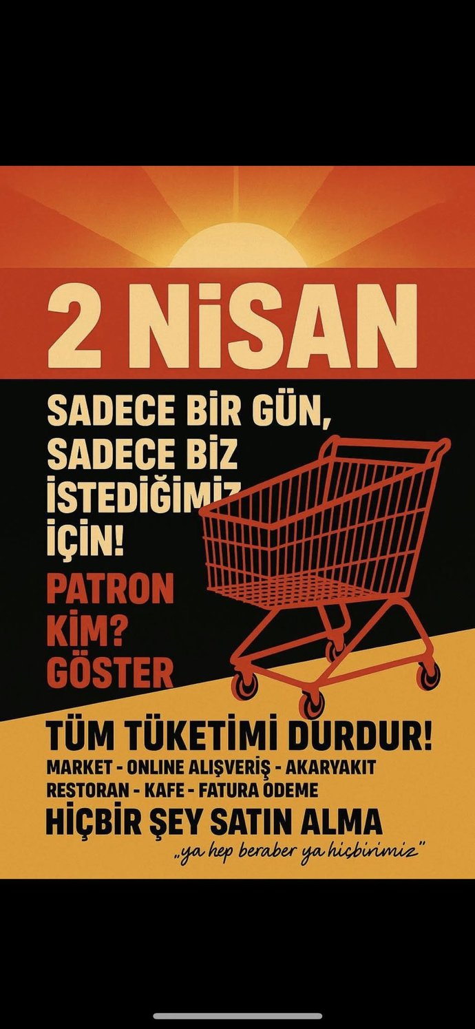 2 Nisan da Türkiye genelinde yapılacak satın alma boykotuna katılacak mısınız?