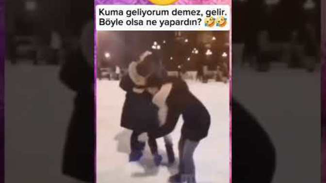 Buz pistinde kayarken başınıza videodaki gibi durum gelseydi tepkiniz ne olurdu?