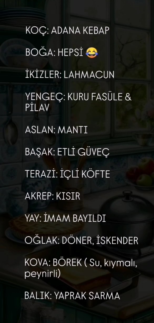 Burcunuza göre hangi yemeksiniz?