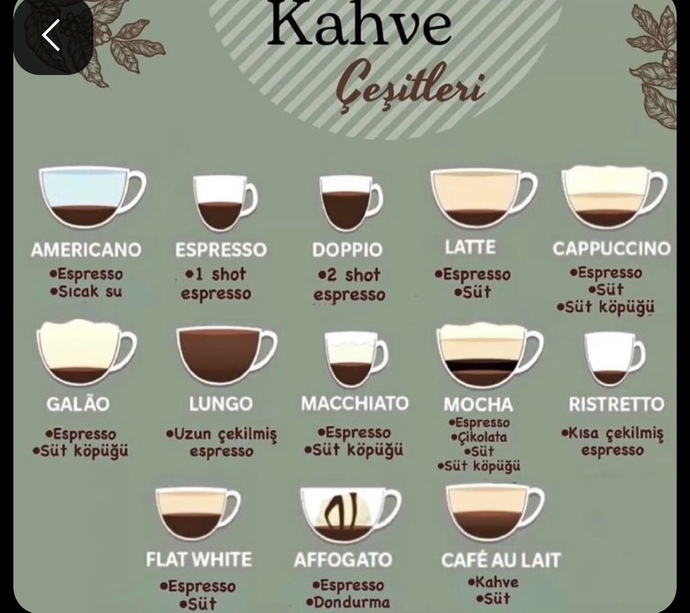 En sevdiğiniz kahve çeşidi nedir?