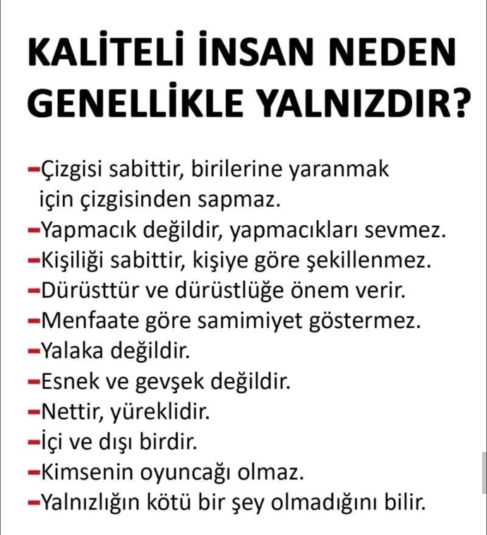Kaliteli insan yalnız mı olur?