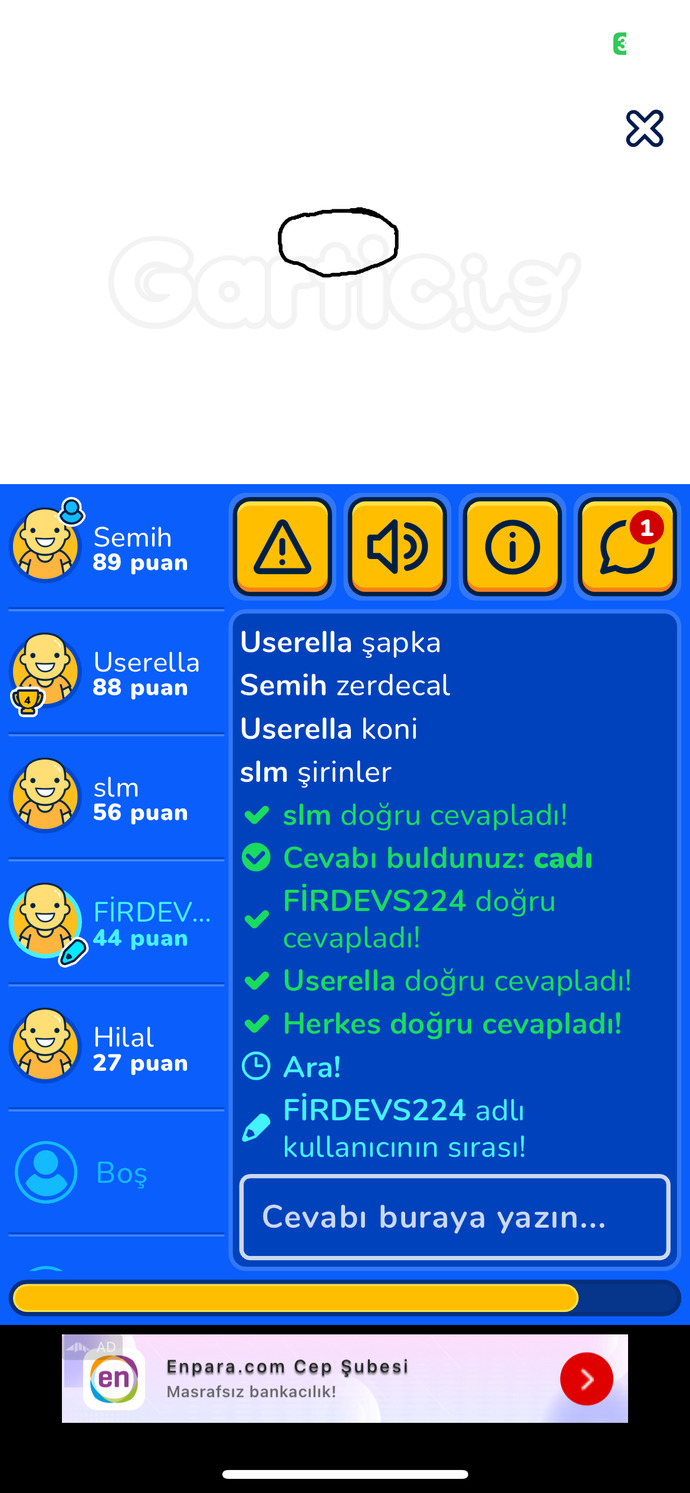 Gartic oynamak isteyen var mı?