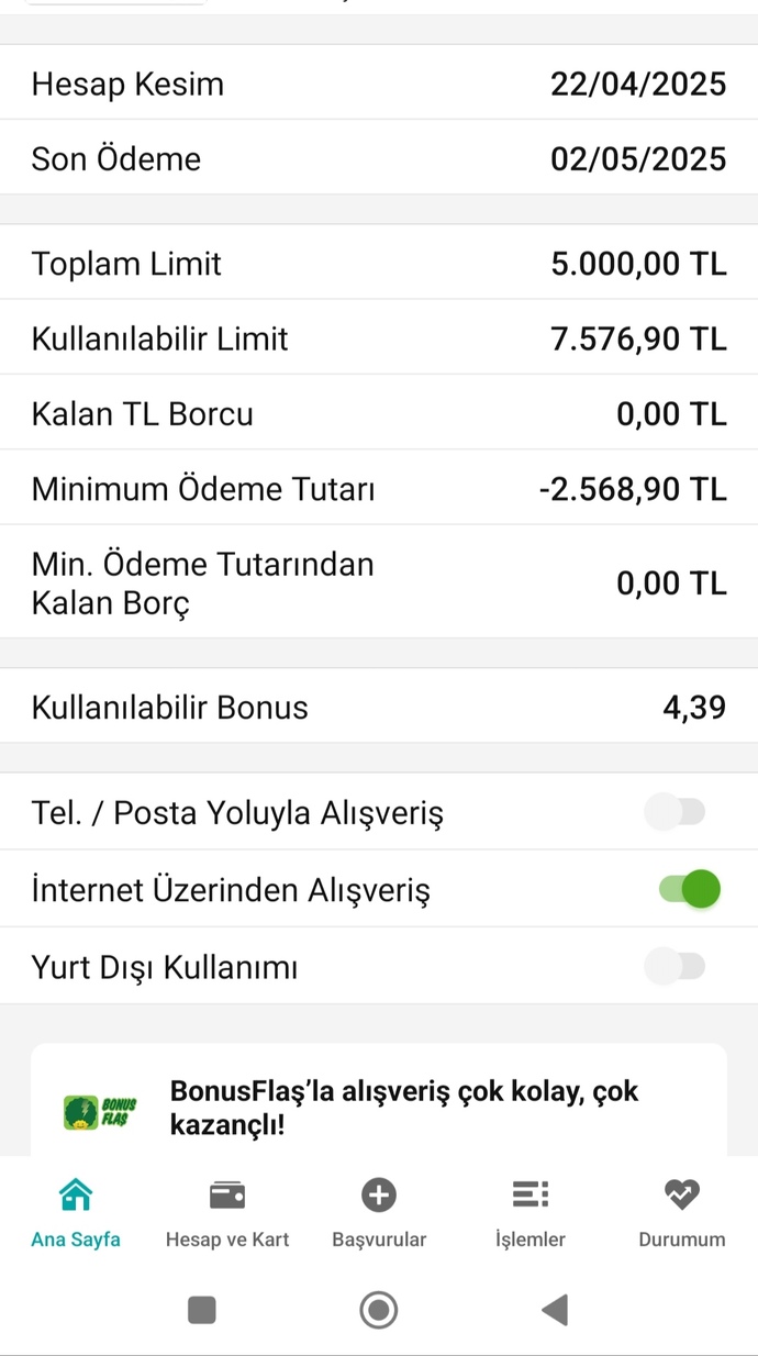 Kredi kartından anlayan biri şuna bakabilir mi?