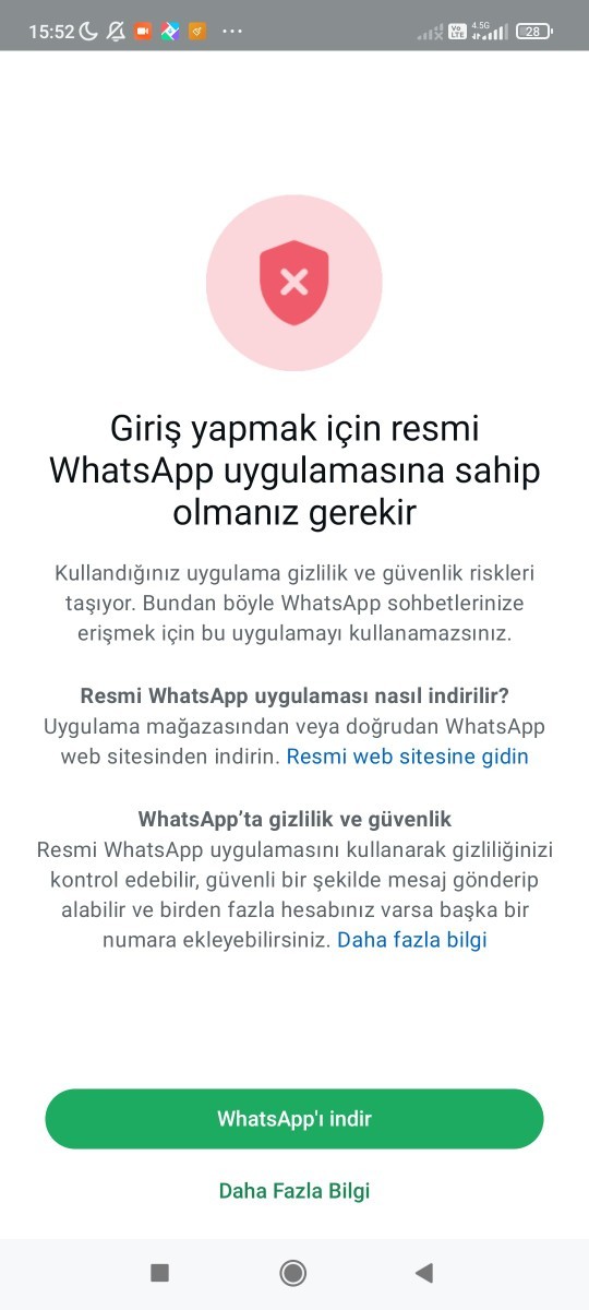 Wahtsap giriş yapmıyorum yardım edin?