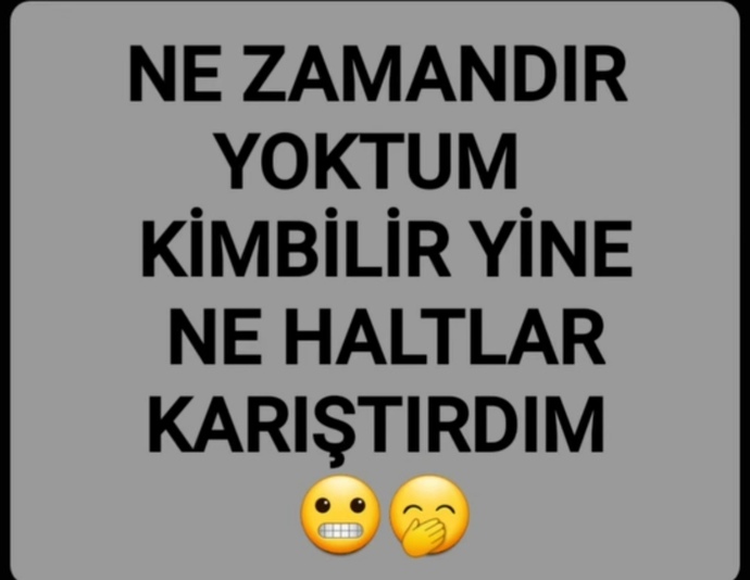 Yok yok hiç bişi yapmadım🤭ulan iki flört edeyim dedim hep mi çirkin denk gelir? şansım yok bugün anlaşıldı size bulaşacam🤭?
