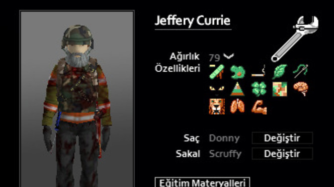 Karakterim jeffery nasıl görünüyor?