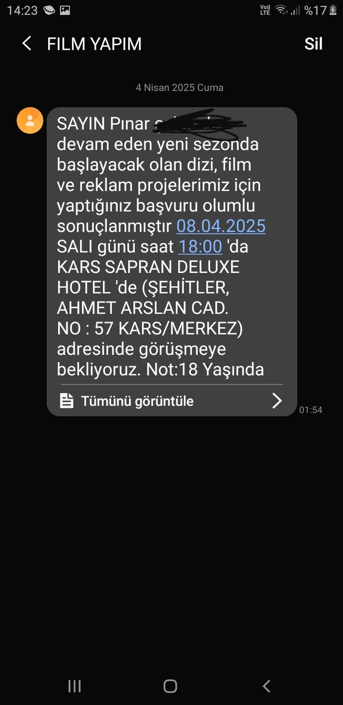 Hiç bir dizi film oyunculuk başvurusu yaptınız mı veya yaptıysanız olumlu sonuc aldınız mi?