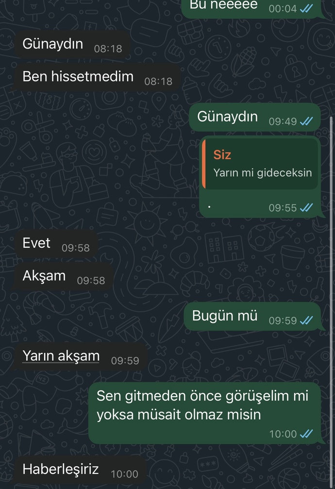 Sizce görüşmek istemiyor mu tekrar?