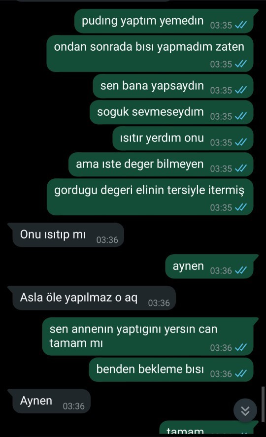 Sevgılım ona yaptıgım pudingi soğuk diye yemedi?