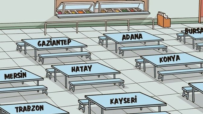 Çok acıktın hangi masaya oturup yemek yerdin?