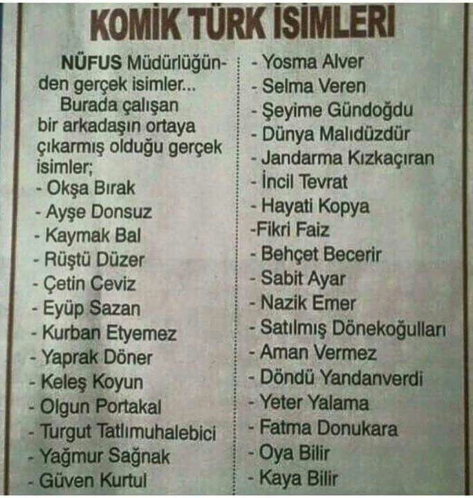 İsminizden memnun değilseniz ne olmasını isterdiniz?
