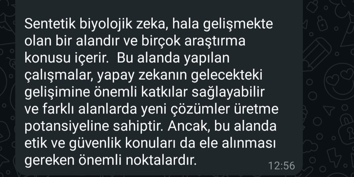 Sentetik biyolojik zeka, ileride kendinin farkına varabilir mi?