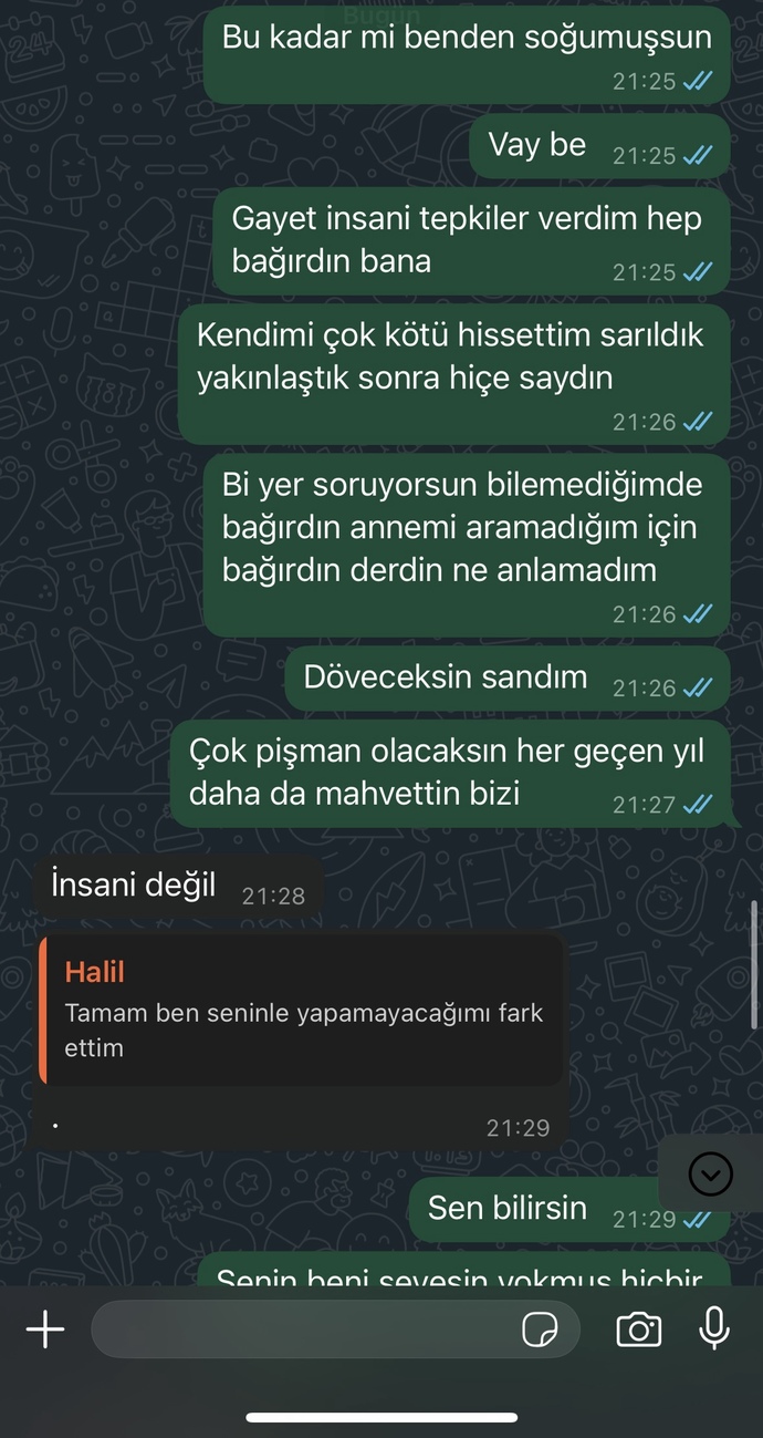 Sizce eski sevgilim neden böyle şeyler saydı?
